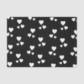 Schwarz mit weißen Herzen Seidenpapier (Vorderseite)