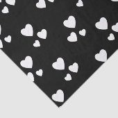 Schwarz mit weißen Herzen Seidenpapier (Ausschnitt)