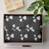 Schwarz mit weißen Herzen Seidenpapier (Geschenk)