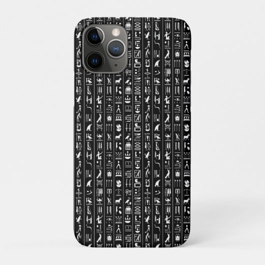Schwarz mit weißen Hieroglyphen Case-Mate iPhone Hülle (Rückseite)