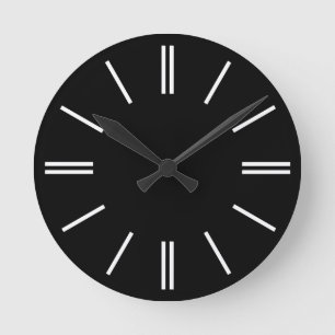 Schwarz mit weißen Linien - Moderne Uhr