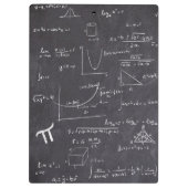 Schwarz mit weißen Mathematik-Gleichungen Mathemat Klemmbrett (Rückseite)