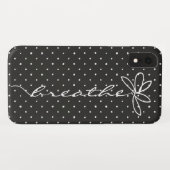 Schwarz mit weißen Polka-Punkten atmen Case-Mate iPhone Hülle (Rückseite (Horizontal))
