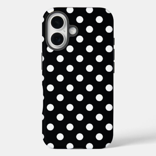 Schwarz mit weißen Polka-Punkten Case-Mate iPhone Hülle (Rückseite)