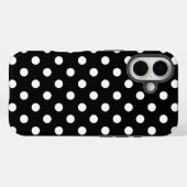 Schwarz mit weißen Polka-Punkten Case-Mate iPhone Hülle (Rückseite (Horizontal))