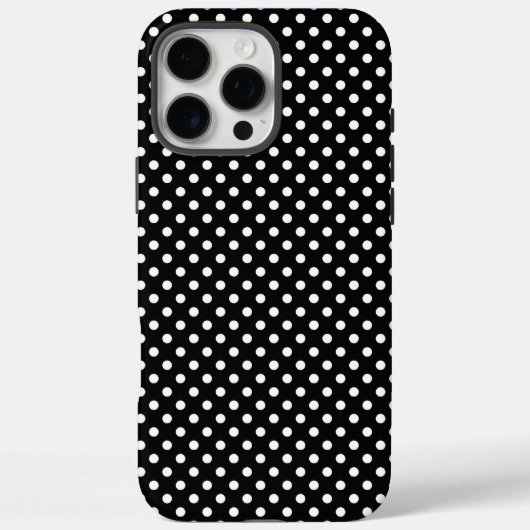 Schwarz mit weißen Polka-Punkten Case-Mate iPhone Hülle (Rückseite)