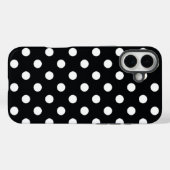 Schwarz mit weißen Polka-Punkten Case-Mate iPhone Hülle (Rückseite (Horizontal))