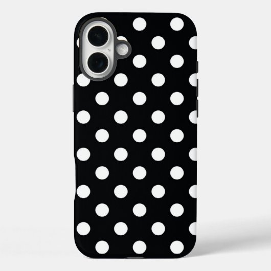 Schwarz mit weißen Polka-Punkten Case-Mate iPhone Hülle (Rückseite)