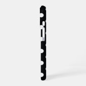Schwarz mit weißen Polka-Punkten iPhone 16 Hülle (Linke Seite)