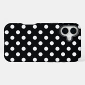 Schwarz mit weißen Polka-Punkten iPhone Hülle (Rückseite (Horizontal))