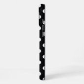 Schwarz mit weißen Polka-Punkten iPhone Hülle (Linke Seite)