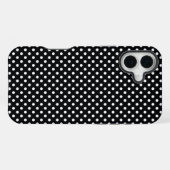 Schwarz mit weißen Polka-Punkten iPhone Hülle (Rückseite (Horizontal))