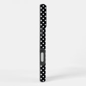 Schwarz mit weißen Polka-Punkten iPhone Hülle (Rechte Seite)