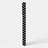 Schwarz mit weißen Polka-Punkten iPhone Hülle (Linke Seite)