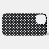 Schwarz mit weißen Polka-Punkten iPhone Hülle (Rückseite (Horizontal))