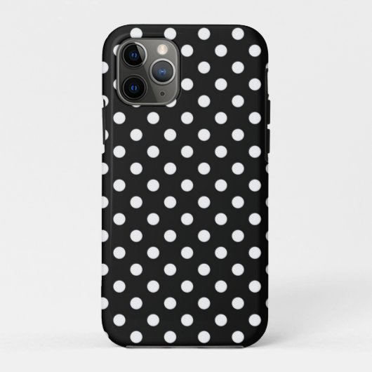 Schwarz mit weißen Punkten Case-Mate iPhone Hülle (Rückseite)