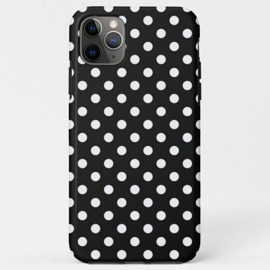 Schwarz mit weißen Punkten Case-Mate iPhone Hülle (Rückseite)