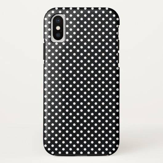 Schwarz mit weißen Punkten Case-Mate iPhone Hülle (Rückseite)