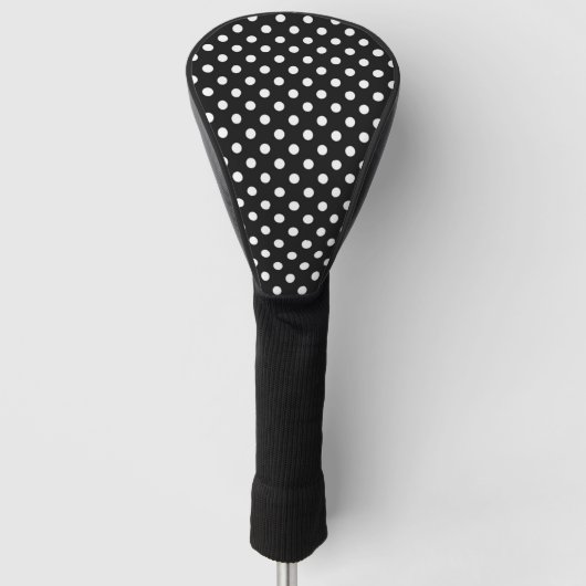 Schwarz mit weißen Punkten Golf Headcover (Vorderseite)
