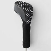 Schwarz mit weißen Punkten Golf Headcover (angewinkelt)