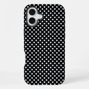 Schwarz mit weißen Punkten iPhone 16 Plus Hülle
