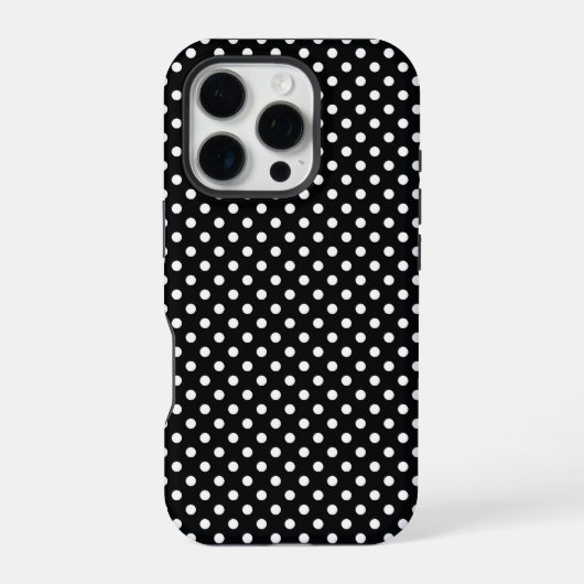 Schwarz mit weißen Punkten iPhone Hülle (Rückseite)