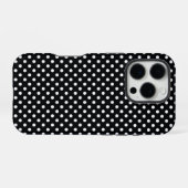 Schwarz mit weißen Punkten iPhone Hülle (Rückseite (Horizontal))