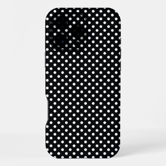 Schwarz mit weißen Punkten iPhone Hülle (Rückseite)