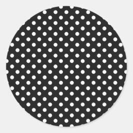 Schwarz mit weißen Punkten Runder Aufkleber