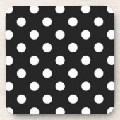Schwarz mit weißen Punkten Untersetzer (Vorderseite)