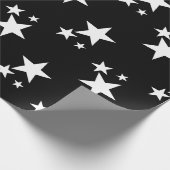 Schwarz mit weißen Sternen Geschenkpapier (Ecke)