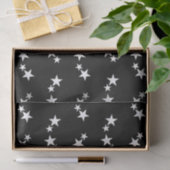 Schwarz mit weißen Sternen Seidenpapier (Geschenk)