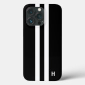 Schwarz mit weißen Streifen für Männer Case-Mate iPhone Hülle (Rückseite)