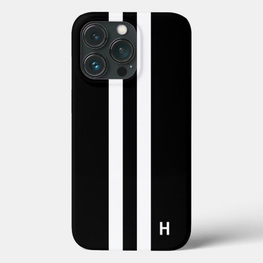 Schwarz mit weißen Streifen für Männer Case-Mate iPhone Hülle (Rückseite)