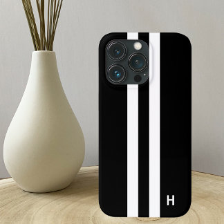 Schwarz mit weißen Streifen für Männer Case-Mate iPhone Hülle