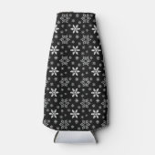 SCHWARZ MIT WEISSEN WINTERSCHNEEEN FLASCHENKÜHLER (Vorderseite)