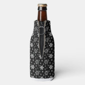 SCHWARZ MIT WEISSEN WINTERSCHNEEEN FLASCHENKÜHLER (Flasche Rückseite)