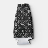 SCHWARZ MIT WEISSEN WINTERSCHNEEEN FLASCHENKÜHLER (Rückseite)