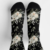 Schwarz mit weißer Hochzeit Blumenmuster Socken (Oben)