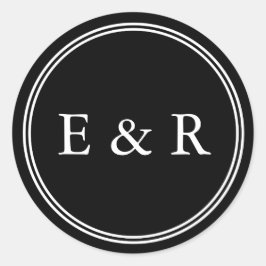 Schwarz mit weißer Hochzeit Runder Aufkleber