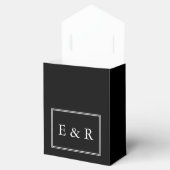 Schwarz mit weißer Hochzeitsdetails Geschenkschachtel (Geöffnet)