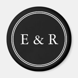 Schwarz mit weißer Hochzeitsdetails Magnet