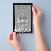 Schwarz mit weißer Kronleuchter-Silhouette Flyer (Handgriff)