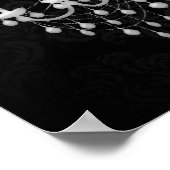 Schwarz mit weißer Kronleuchter-Silhouette Poster (Ecke)