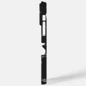 SCHWARZ MIT WEISSER SITZKATZMUSTER Case-Mate iPhone HÜLLE (Rückseite / Links)