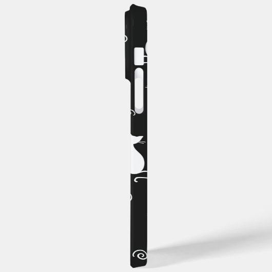 SCHWARZ MIT WEISSER SITZKATZMUSTER Case-Mate iPhone HÜLLE (Rückseite / Links)