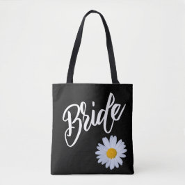Schwarz mit White Daisy Bride Tasche