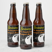 Schwarz mit White Spider Webs und niedliches Moder Bierflaschenetikett (Flaschen)