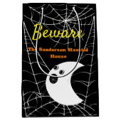 Schwarz mit White Spider Webs und niedliches Moder Mittlere Geschenktüte (Vorderseite)