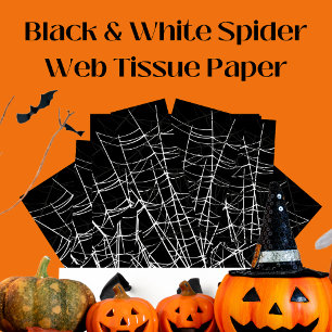 Schwarz mit White Spider Webs und niedliches Moder Seidenpapier